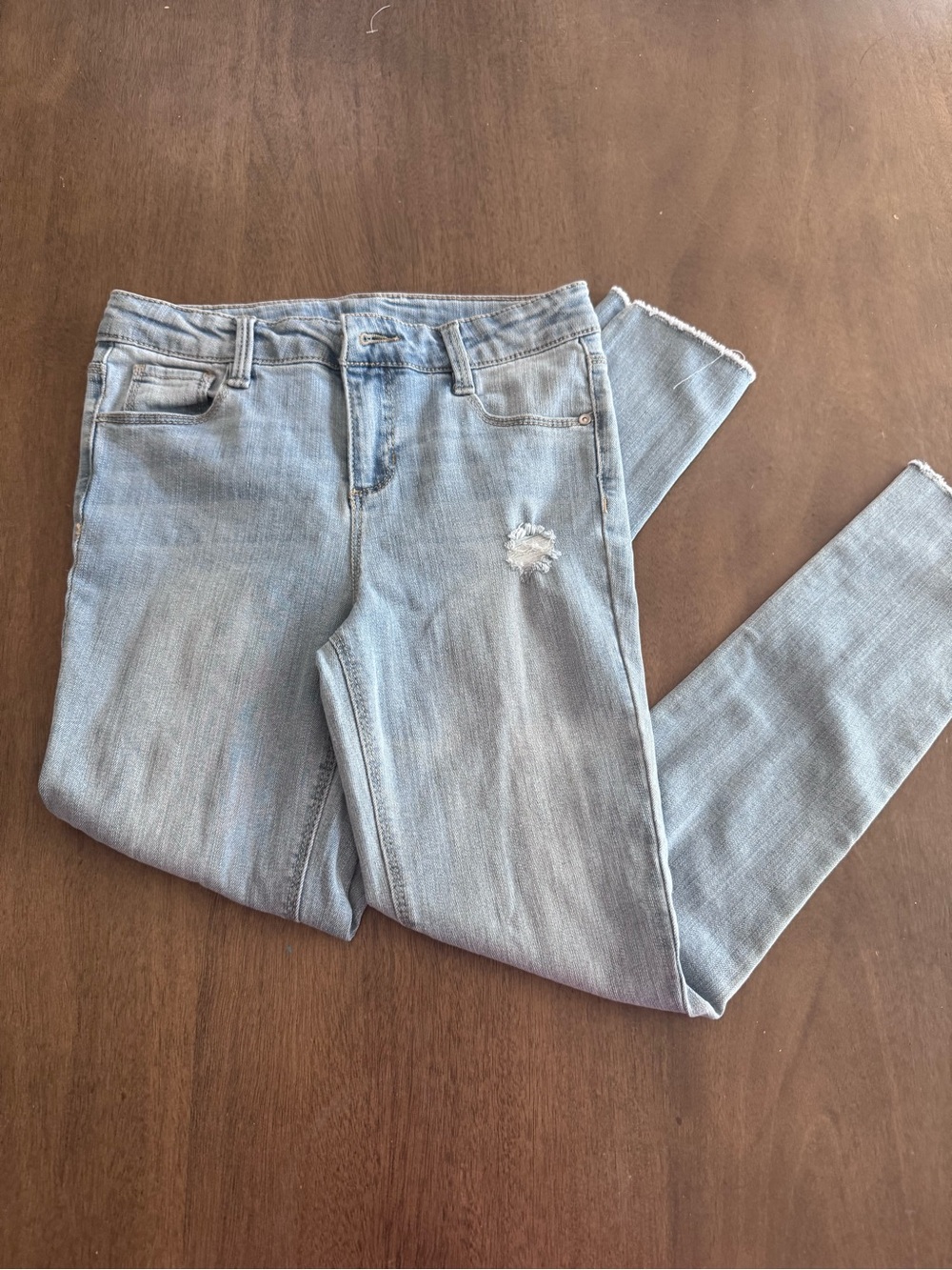 Members Mark Girls Distressed Skinny Jeans  - Large (10-12) Light Jeans